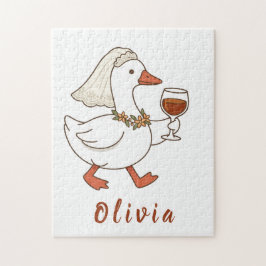 Aangepaste Tipsy Bruid Eend Schattige Meisjesuitje Legpuzzel