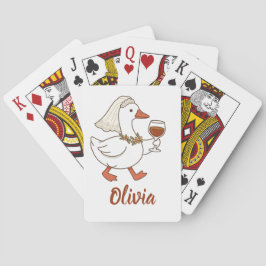 Aangepaste Tipsy Bruid Eend Schattige Meisjesuitje Pokerkaarten