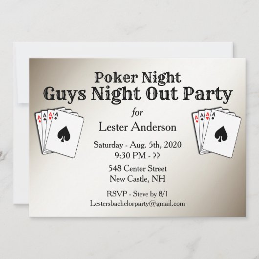 Aangepaste titel Aankondiging 's nachts poker (Voorkant)