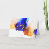 Aangepaste titel Blauw Oranje Abstract Blank Opmer Bedankkaart (Achterkant)