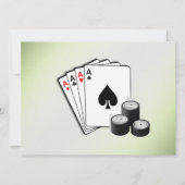 Aangepaste titel groene pokeravond feest uitnodigi kaart (Achterkant)
