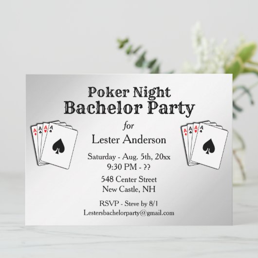 Aangepaste titel pokeravond feest uitnodiging (Staand voorkant)