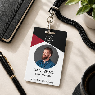 Aangepaste titel van werknemersfoto & naam Zakelij Badge
