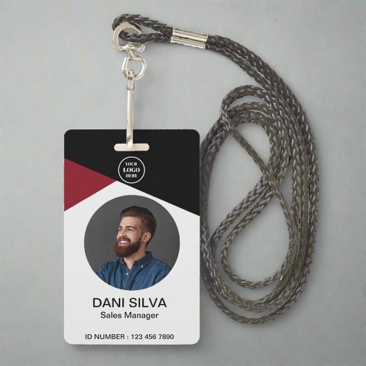 Aangepaste titel van werknemersfoto & naam Zakelij Badge