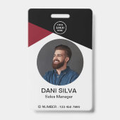 Aangepaste titel van werknemersfoto & naam Zakelij Badge (Voorzijde)