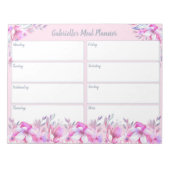 Aangepaste titel Weekblad roze Waterverf Notitieblok (Voorkant)