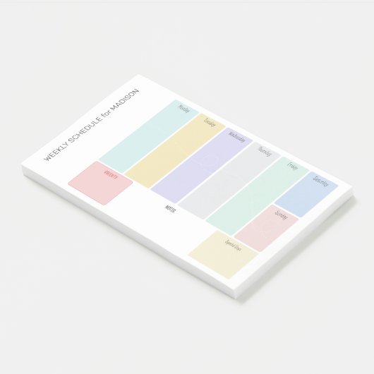 Aangepaste titel Wekelijkse planner Post-it® Notes (Schuin)