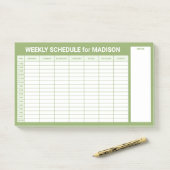 Aangepaste titel Wekelijkse planner Post-it® Notes (Op bureau)