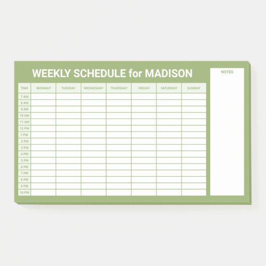 Aangepaste titel Wekelijkse planner Post-it® Notes (Voorkant)