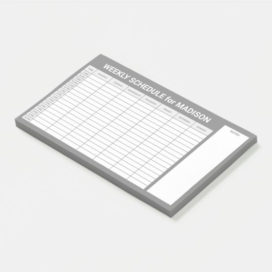 Aangepaste titel Wekelijkse planner Post-it® Notes (Schuin)