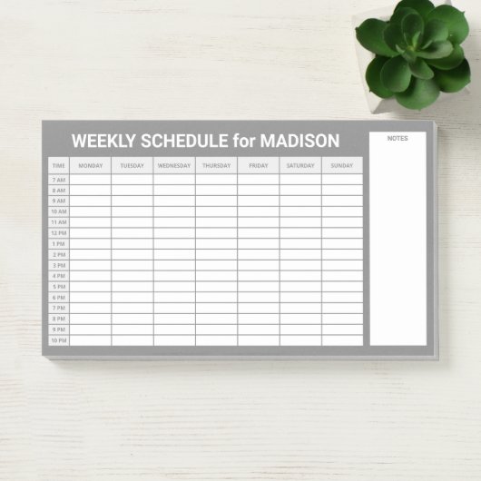 Aangepaste titel Wekelijkse planner Post-it® Notes (Kantoor)