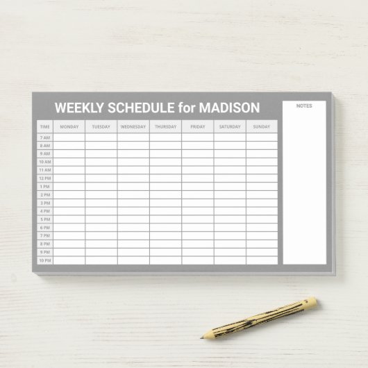 Aangepaste titel Wekelijkse planner Post-it® Notes (Op bureau)