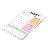 Aangepaste to do-lijst Gepersonaliseerde dagelijks Notitieblok (Schuin)