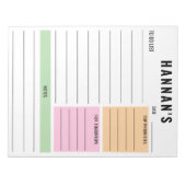 Aangepaste to do-lijst Gepersonaliseerde dagelijks Notitieblok (Voorkant)