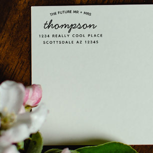 Aangepaste toekomst de heer Mrs Modern Wedding Ret Zelfinktende Stempel
