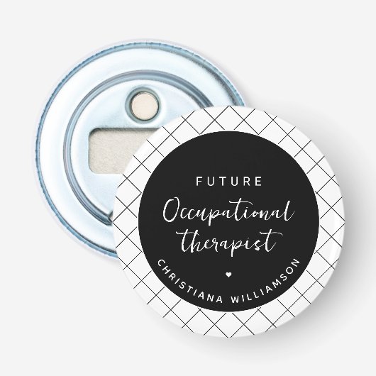 Aangepaste Toekomst OT Ergotherapeut Elegant Button Flesopener (Voorkant)