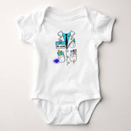 Aangepaste Toekomstige Baby Lab Wetenschapper Naam Romper (Voorkant)