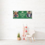 Aangepaste Toen en Nu 2 Foto Afstuderen Groen Spandoek (Insitu)