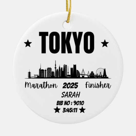 Aangepaste Tokyo Marathon Finisher Gift voor Marat Keramisch Ornament (Voorkant)