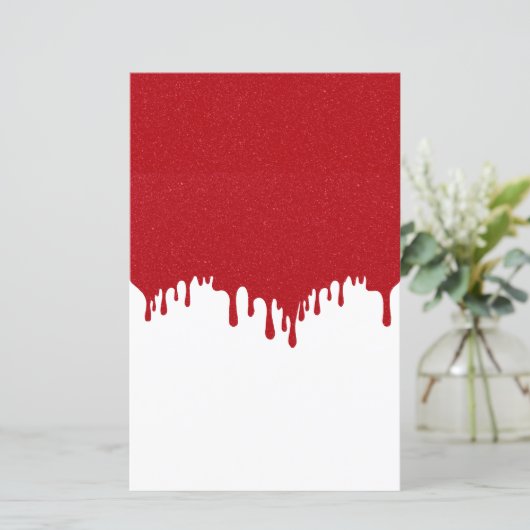 Aangepaste Tomaat Rode Glitter Druppel Papieren Bl (Staand voorkant)