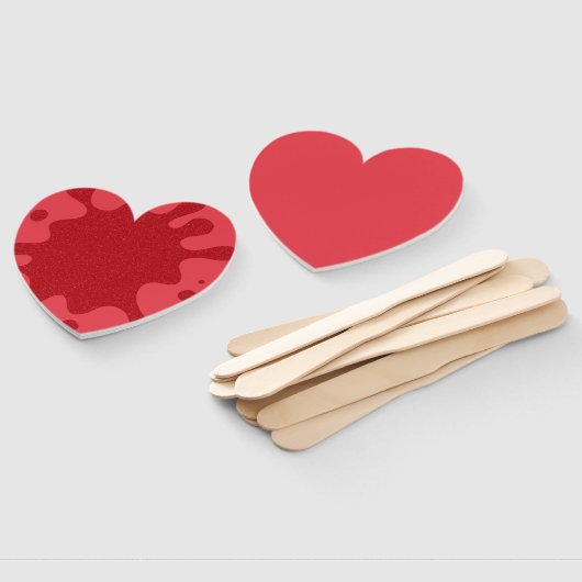 Aangepaste Tomaat Rood Hartventilator – Bulk Set v Handwaaier (Niet-gemonteerd)