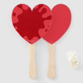 Aangepaste Tomaat Rood Hartventilator – Bulk Set v Handwaaier (Voorkant en achterkant)