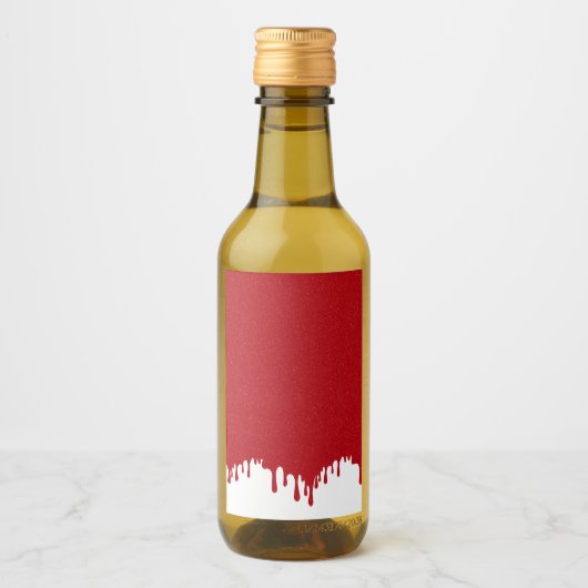 Aangepaste Tomaat Rood & Wit Druppel Mini Fles Eti Wijn Etiket (Voorkant)