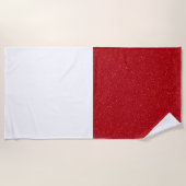 Aangepaste Tomaat Rood & Wit Gespleten Strandhandd Strandlaken (Voorkant)