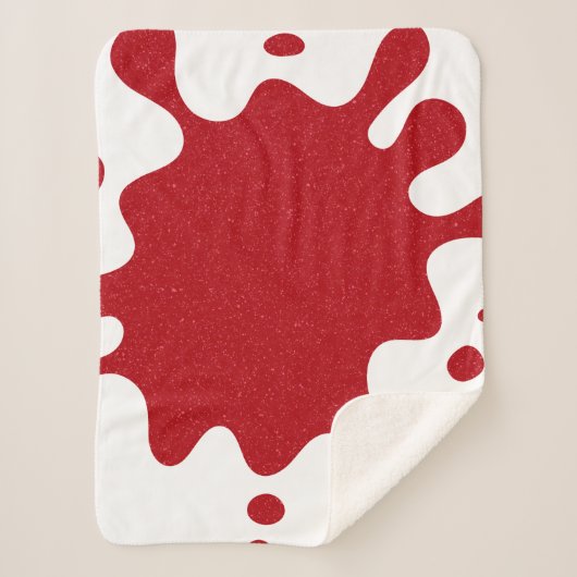 Aangepaste Tomaat Rood & Wit Spetterende Sherpa De Deken (Voorkant)