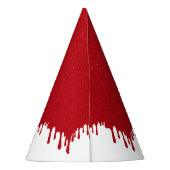 Aangepaste Tomatenrode Drip op Witte Feesthoed Feesthoedjes (Achterkant)