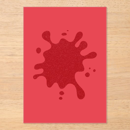 Aangepaste Tomatenrode Spat Acryl Uitnodiging (Voorkant)