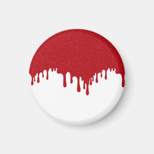 Aangepaste Tomatenrood Drip Magnet – Vet & Bewerkb