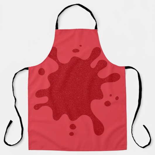 Aangepaste Tomato Red Splash All-Over Print Schort (Voorkant)