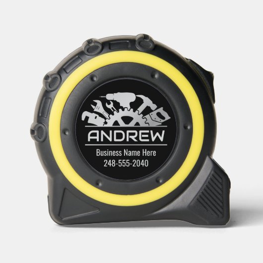 Aangepaste tools Monogram Naam en Business Logo Rolmaat (Voorkant)