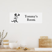 Aangepaste  Top Hat Cat Banner Poster (Keuken)
