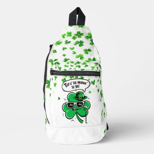 Aangepaste Top O' The Morning' Shamrock Sling Bag (Voorkant)