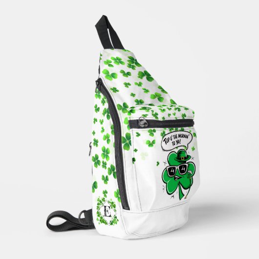 Aangepaste Top O' The Morning' Shamrock Sling Bag (Linkerhoek)