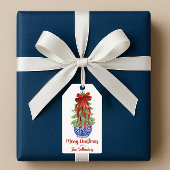 Aangepaste Topiary Kerstboom Cadeaulabel