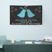 Aangepaste Tortelduifjes bruiloft bevestigen Spandoek (Beurs)