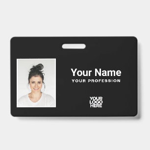 Aangepaste Totale Zwarte Werknemer Foto Logo Lanya Badge