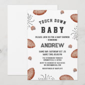 Aangepaste Touchdown American football Baby shower Kaart (Voorkant / Achterkant)