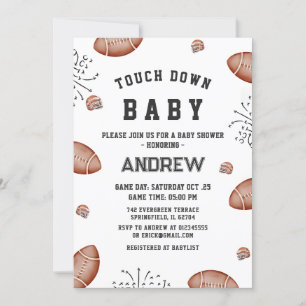 Aangepaste Touchdown American football Baby shower Kaart