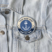 Aangepaste Touwframe met Scheepsanker Ronde Button 7,6 Cm (In situ)
