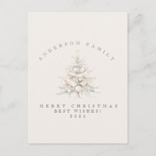 Aangepaste traditionele familie witte kerstboom briefkaart