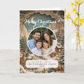 Aangepaste traditionele foto vintage Kerstmis Kaart (Gele Bloem)