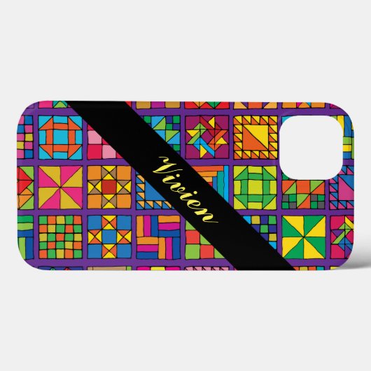 Aangepaste traditionele Quilt Sampler Case-Mate iPhone Case (Achterkant (horizontaal))