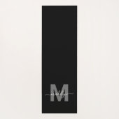 Aangepaste training initiële naam monogram zwart yogamat (Achterkant)