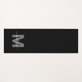 Aangepaste training initiële naam monogram zwart yogamat (Voorkant (horizontaal))