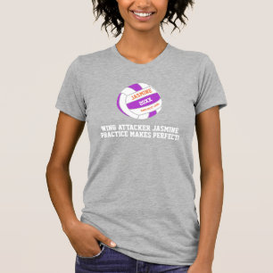 Aangepaste training voor Netball paarse witvleugel T-shirt