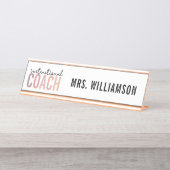 Aangepaste trainingscoach bureau naambordje (Voorkant)